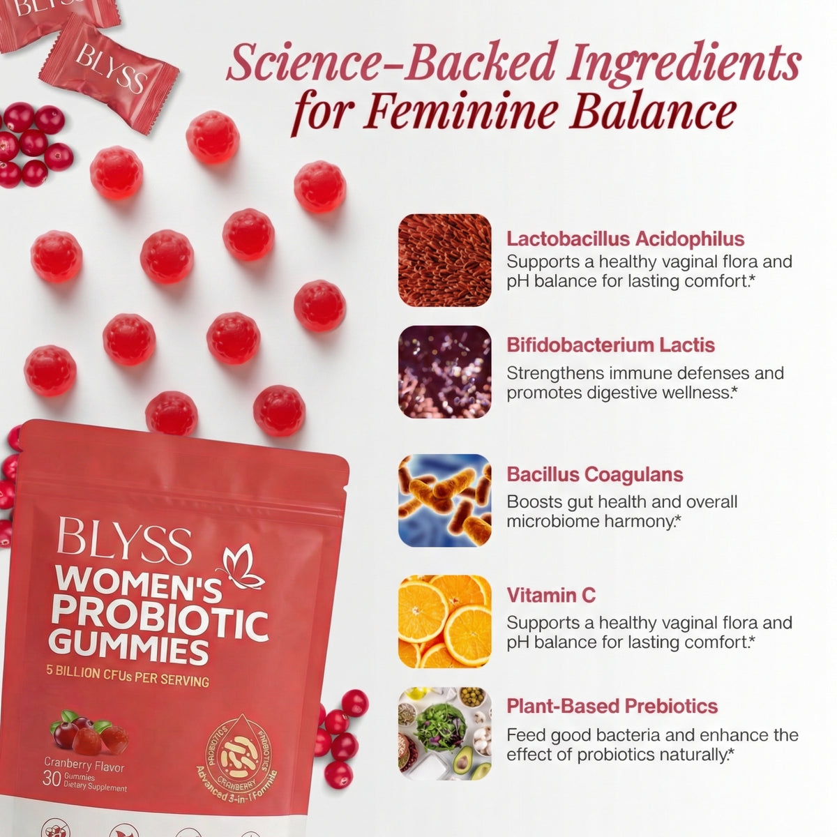 Woman's Probiotic Gummies - Feel Fresh. Feel Confident. Feel Like You Again.